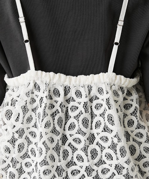 leswel（レスウェル）の「【WEB/一部店舗限定】【M～6L】レーシーキャミブラウス（シャツ/ブラウス・レディース・オフホワイト/ブラック・L/LL/3L/4L/5L/M）」の7枚目の写真