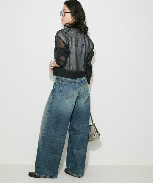 journal standard L'essage（ジャーナルスタンダードレサージュ）の「《/アンサンブル対応》ALLONGE クルーカーディガン（カーディガン/ボレロ・レディース・ブルー系その他/チャコールグレー/ブラック・FREE）」の5枚目の写真