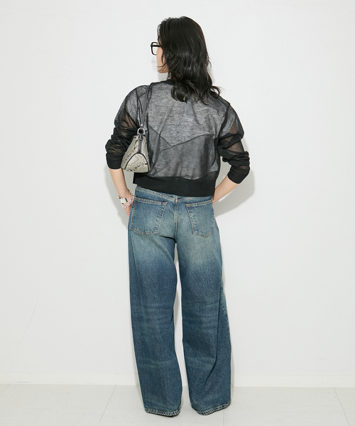 journal standard L'essage（ジャーナルスタンダードレサージュ）の「《/アンサンブル対応》ALLONGE クルーカーディガン（カーディガン/ボレロ・レディース・ブルー系その他/チャコールグレー/ブラック・FREE）」の6枚目の写真