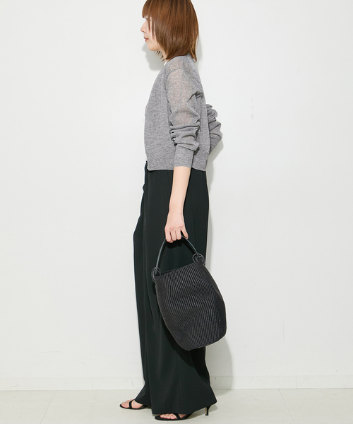 journal standard L'essage（ジャーナルスタンダードレサージュ）の「《/アンサンブル対応》ALLONGE クルーカーディガン（カーディガン/ボレロ・レディース・ブルー系その他/チャコールグレー/ブラック・FREE）」の17枚目の写真