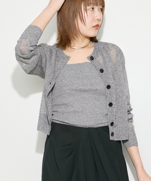 journal standard L'essage（ジャーナルスタンダードレサージュ）の「《/アンサンブル対応》ALLONGE クルーカーディガン（カーディガン/ボレロ・レディース・ブルー系その他/チャコールグレー/ブラック・FREE）」の18枚目の写真