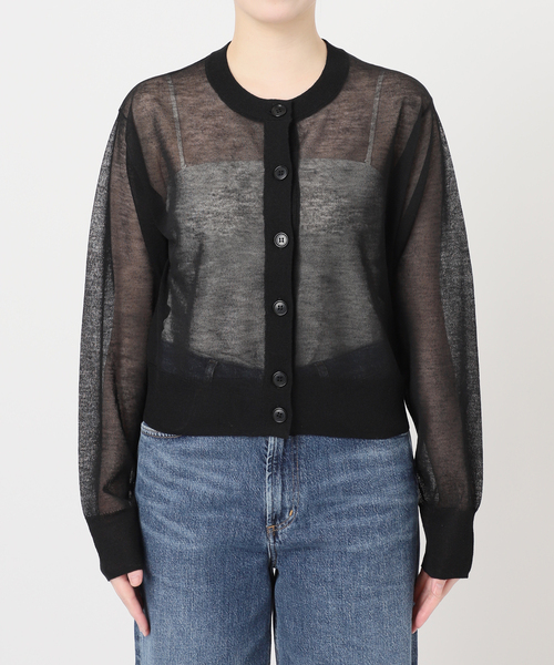 journal standard L'essage（ジャーナルスタンダードレサージュ）の「《/アンサンブル対応》ALLONGE クルーカーディガン（カーディガン/ボレロ・レディース・ブルー系その他/チャコールグレー/ブラック・FREE）」の8枚目の写真