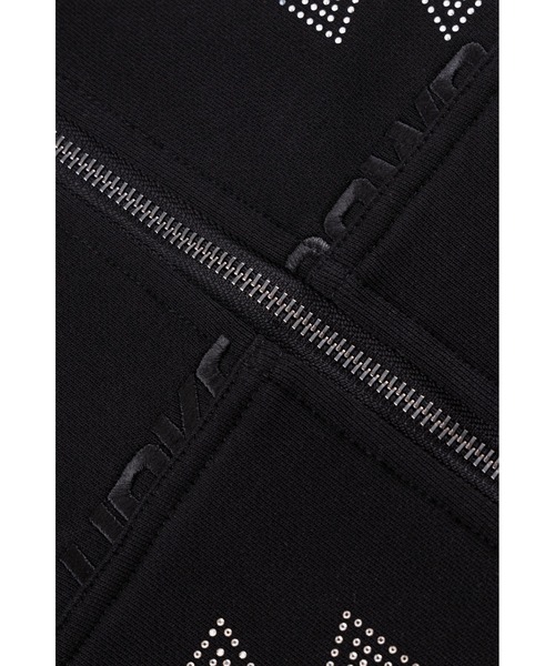 UNKNOWN LONDON（アンノウン・ロンドン）の「ジップフーディ｜Black x Silver Allover Cross Rhinestone Faux Fur Zip Hoodie｜Unknown London（ベスト・メンズ・ブラック・X-LARGE/LARGE/MEDIUM/SMALL）」の5枚目の写真