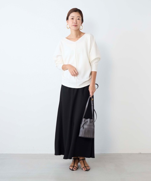 MICA&DEAL（マイカ＆ディール）の「バイアスイージースロングスカート（スカート・レディース・ブラウン/グレイッシュベージュ/ブラック・FREE）」の20枚目の写真