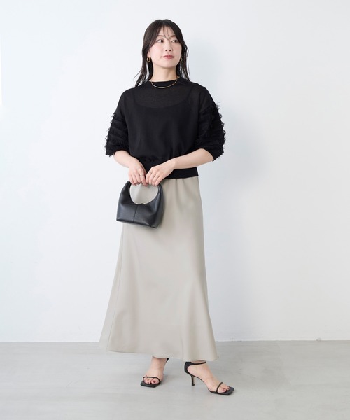 MICA&DEAL（マイカ＆ディール）の「バイアスイージースロングスカート（スカート・レディース・ブラウン/グレイッシュベージュ/ブラック・FREE）」の17枚目の写真