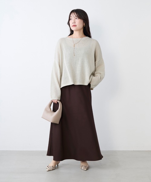 MICA&DEAL（マイカ＆ディール）の「バイアスイージースロングスカート（スカート・レディース・ブラウン/グレイッシュベージュ/ブラック・FREE）」の6枚目の写真