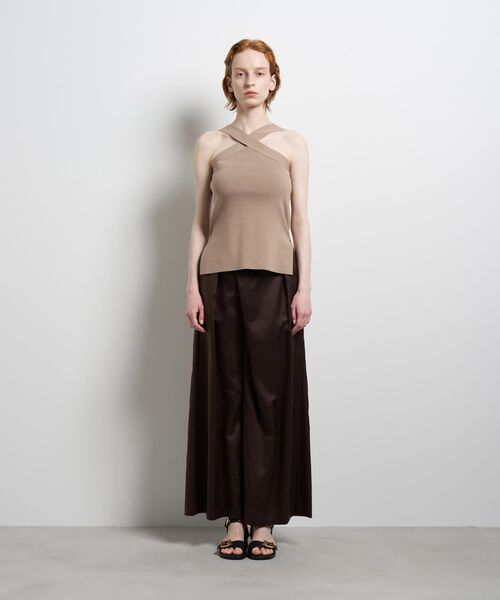 LANVIN en Bleu（ランバンオンブルー）の「2wayクロスネックニットタンクトップ（ニット/セーター・レディース・ブラウン/ブラック/ライトブラウン・38）」の4枚目の写真