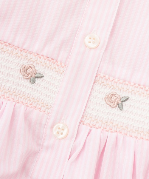 petit main（プティマイン）の「【リンク】シャツワンピース（ワンピース・キッズ・グリーン/ライトブルー/ライトピンク・90cm/100cm/130cm/110cm/80ｃｍ/120cm）」の8枚目の写真