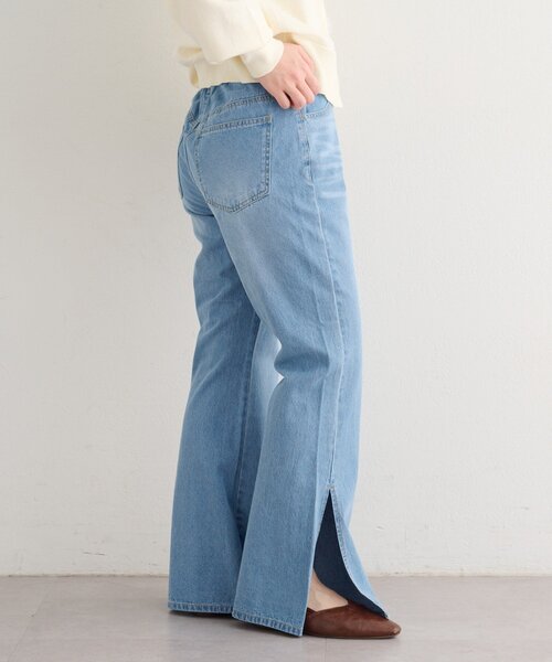 Kastane（カスタネ）の「【一部店舗限定/3サイズ展開/低身長サイズ/高身長サイズ/セットアップ対応】B サイドスリットフレアデニム（デニムパンツ・レディース・ブルー/サックスブルー/ブラック・0/2/1）」の6枚目の写真