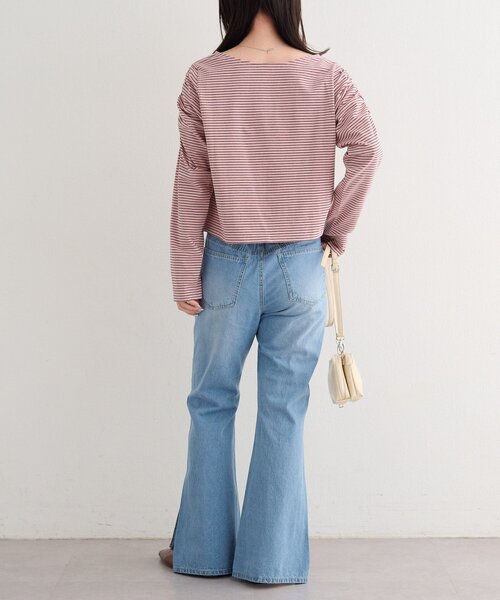 Kastane（カスタネ）の「【一部店舗限定/3サイズ展開/低身長サイズ/高身長サイズ/セットアップ対応】B サイドスリットフレアデニム（デニムパンツ・レディース・ブルー/サックスブルー/ブラック・0/2/1）」の18枚目の写真