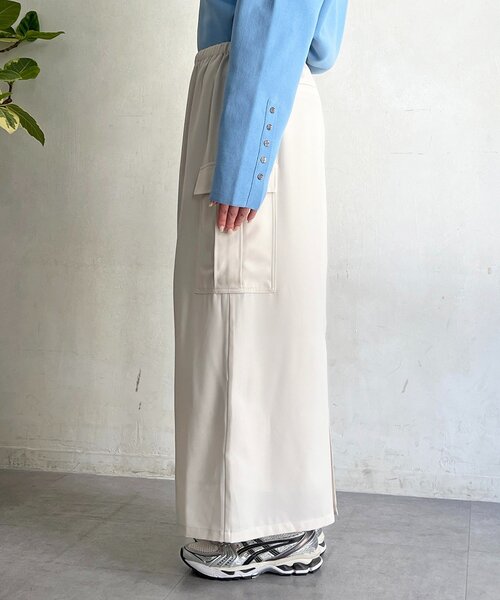 un dix cors（アンディコール）の「前ボタンナロースカート（スカート・レディース・チャコールグレー/グレイッシュベージュ/アイボリー・FREE）」の11枚目の写真