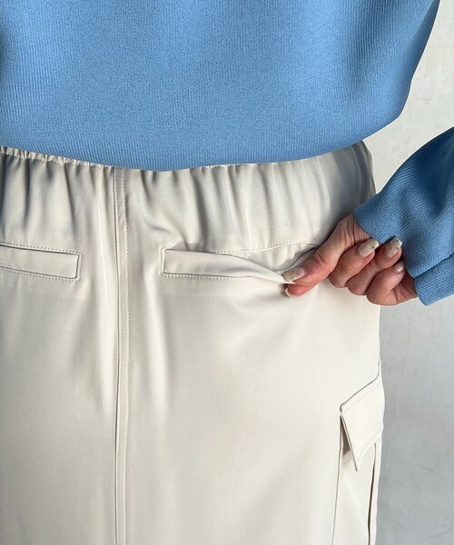 un dix cors（アンディコール）の「前ボタンナロースカート（スカート・レディース・チャコールグレー/グレイッシュベージュ/アイボリー・FREE）」の19枚目の写真