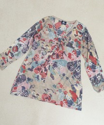 FUNALIVE（ファンアライブ）の「和柄 着物柄 総柄長袖チュニックワンピース（チュニック）」