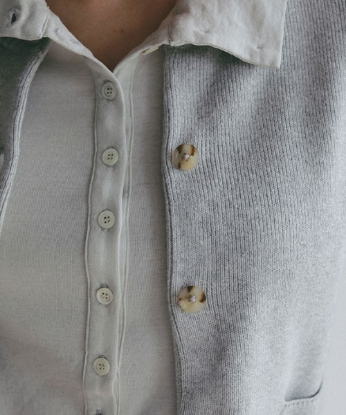 ETRE TOKYO（エトレトウキョウ）の「ガーゼフライスフロントオープンプルオーバー（Tシャツ/カットソー・レディース・ミント/オフホワイト/ブラック・FREE）」の5枚目の写真