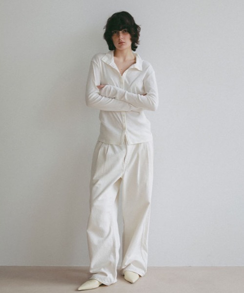 ETRE TOKYO（エトレトウキョウ）の「ガーゼフライスフロントオープンプルオーバー（Tシャツ/カットソー・レディース・ミント/オフホワイト/ブラック・FREE）」の6枚目の写真