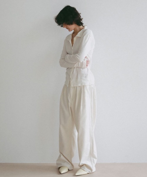 ETRE TOKYO（エトレトウキョウ）の「ガーゼフライスフロントオープンプルオーバー（Tシャツ/カットソー・レディース・ミント/オフホワイト/ブラック・FREE）」の7枚目の写真