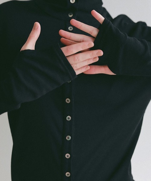 ETRE TOKYO（エトレトウキョウ）の「ガーゼフライスフロントオープンプルオーバー（Tシャツ/カットソー・レディース・ミント/オフホワイト/ブラック・FREE）」の12枚目の写真