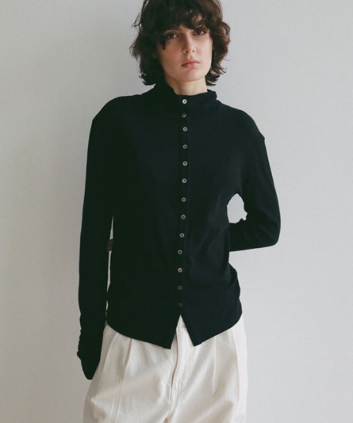 ETRE TOKYO（エトレトウキョウ）の「ガーゼフライスフロントオープンプルオーバー（Tシャツ/カットソー・レディース・ミント/オフホワイト/ブラック・FREE）」の13枚目の写真