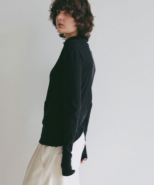 ETRE TOKYO（エトレトウキョウ）の「ガーゼフライスフロントオープンプルオーバー（Tシャツ/カットソー・レディース・ミント/オフホワイト/ブラック・FREE）」の14枚目の写真