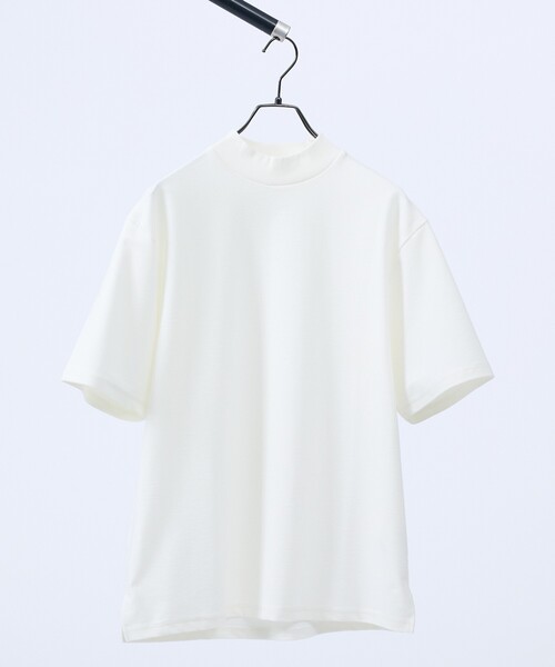 ABAHOUSE(アバハウス)の「【接触冷感】モックネック Tシャツ / COVEROSS(R)(Tシャツ/カットソー・メンズ・ブラック/ホワイト/ネイビー/チャコールグレー・44/48/46)」の2枚目の写真