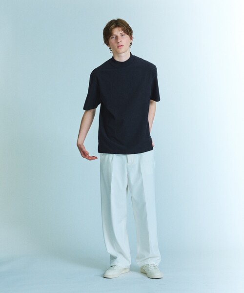 ABAHOUSE(アバハウス)の「【接触冷感】モックネック Tシャツ / COVEROSS(R)(Tシャツ/カットソー・メンズ・ブラック/ホワイト/ネイビー/チャコールグレー・44/48/46)」の5枚目の写真
