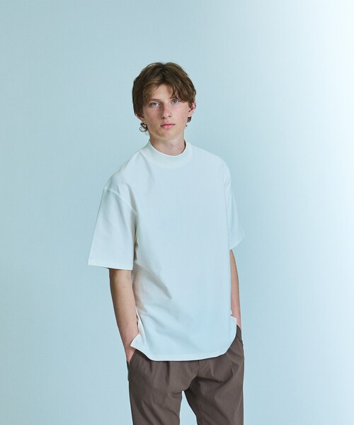 ABAHOUSE(アバハウス)の「【接触冷感】モックネック Tシャツ / COVEROSS(R)(Tシャツ/カットソー・メンズ・ブラック/ホワイト/ネイビー/チャコールグレー・44/48/46)」の21枚目の写真