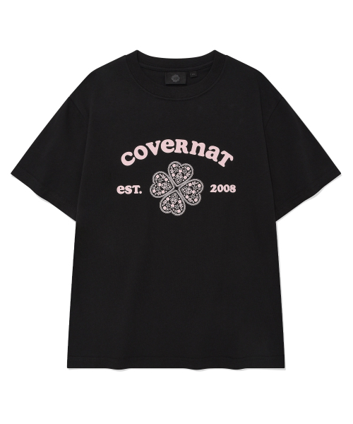 COVERNAT WOMAN(カバーナットウーマン)の「ウーマンレギュラーフィットアーチクローバーハートTシャツブラック(Tシャツ/カットソー・レディース・その他・WS/WM/LARGE)」の2枚目の写真
