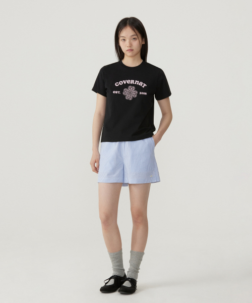COVERNAT WOMAN(カバーナットウーマン)の「ウーマンレギュラーフィットアーチクローバーハートTシャツブラック(Tシャツ/カットソー・レディース・その他・WS/WM/LARGE)」の4枚目の写真