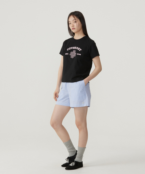 COVERNAT WOMAN(カバーナットウーマン)の「ウーマンレギュラーフィットアーチクローバーハートTシャツブラック(Tシャツ/カットソー・レディース・その他・WS/WM/LARGE)」の5枚目の写真