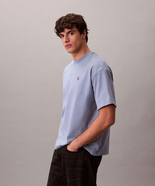 Calvin Klein（カルバン・クライン）の「【ユニセックス】ショートスリーブオーバーサイズヘビーウェイトTシャツ（Tシャツ/カットソー・メンズ・ブラック/グレー系その他/ホワイト・M/S/L/XL）」の6枚目の写真