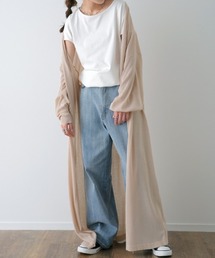 シアーニットロングカーディガン