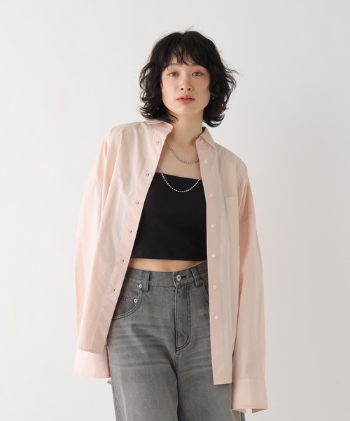 BAYFLOW（ベイフロー）の「[WEB限定]メンズライクオーバーカラーシャツ（シャツ/ブラウス・レディース・ホワイト/ライトブルー/ネイビー/グレー/ピンク/イエロー/ブルー・FREE）」の7枚目の写真