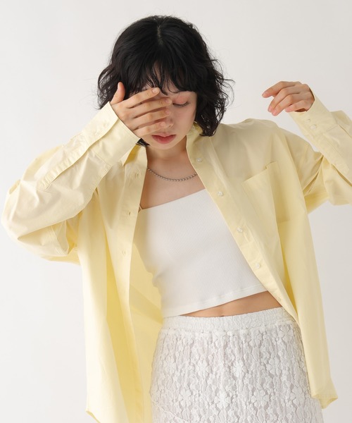 BAYFLOW（ベイフロー）の「[WEB限定]メンズライクオーバーカラーシャツ（シャツ/ブラウス・レディース・ホワイト/ライトブルー/ネイビー/グレー/ピンク/イエロー/ブルー・FREE）」の6枚目の写真