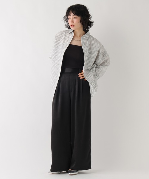 BAYFLOW（ベイフロー）の「[WEB限定]メンズライクオーバーカラーシャツ（シャツ/ブラウス・レディース・ホワイト/ライトブルー/ネイビー/グレー/ピンク/イエロー/ブルー・FREE）」の11枚目の写真