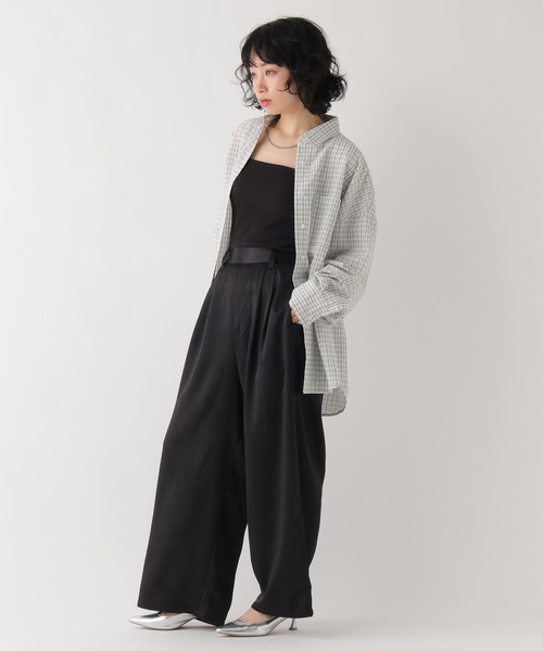 BAYFLOW（ベイフロー）の「[WEB限定]メンズライクオーバーカラーシャツ（シャツ/ブラウス・レディース・ホワイト/ライトブルー/ネイビー/グレー/ピンク/イエロー/ブルー・FREE）」の13枚目の写真