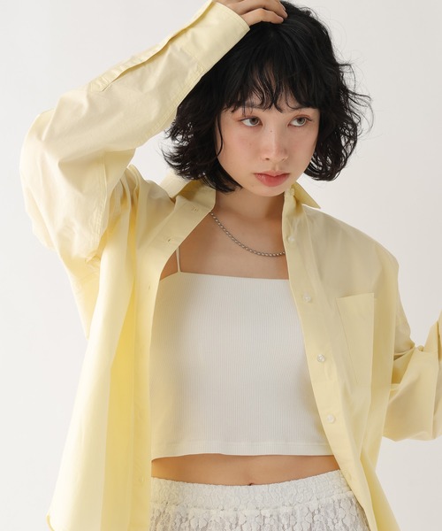 BAYFLOW（ベイフロー）の「[WEB限定]メンズライクオーバーカラーシャツ（シャツ/ブラウス・レディース・ホワイト/ライトブルー/ネイビー/グレー/ピンク/イエロー/ブルー・FREE）」の19枚目の写真