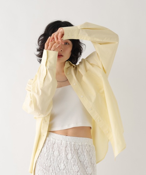 BAYFLOW（ベイフロー）の「[WEB限定]メンズライクオーバーカラーシャツ（シャツ/ブラウス・レディース・ホワイト/ライトブルー/ネイビー/グレー/ピンク/イエロー/ブルー・FREE）」の21枚目の写真