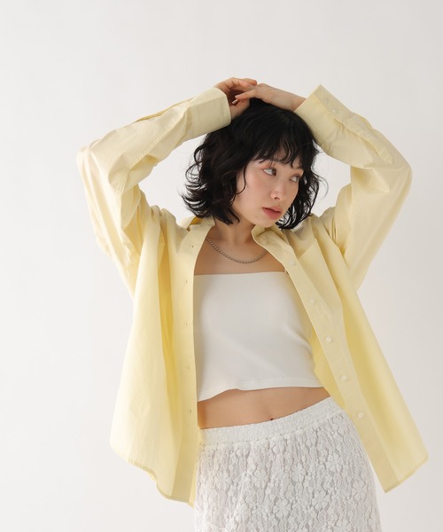 BAYFLOW（ベイフロー）の「[WEB限定]メンズライクオーバーカラーシャツ（シャツ/ブラウス・レディース・ホワイト/ライトブルー/ネイビー/グレー/ピンク/イエロー/ブルー・FREE）」の17枚目の写真