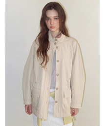 Drawstring Half Jacket, Light Beige