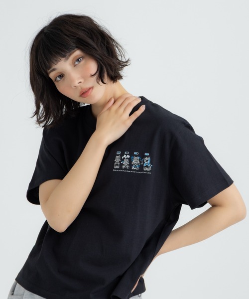 FLUKE HOLIC(フロックホリック)の「4CATS embroidery logo TEE(Tシャツ/カットソー・レディース・ホワイト/ブラック/グリーン・LARGE/MEDIUM/SMALL)」の2枚目の写真