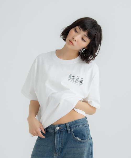 FLUKE HOLIC(フロックホリック)の「4CATS embroidery logo TEE(Tシャツ/カットソー・レディース・ホワイト/ブラック/グリーン・LARGE/MEDIUM/SMALL)」の13枚目の写真