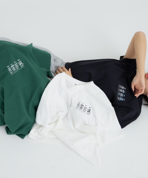 FLUKE HOLIC(フロックホリック)の「4CATS embroidery logo TEE(Tシャツ/カットソー・レディース・ホワイト/ブラック/グリーン・LARGE/MEDIUM/SMALL)」の7枚目の写真