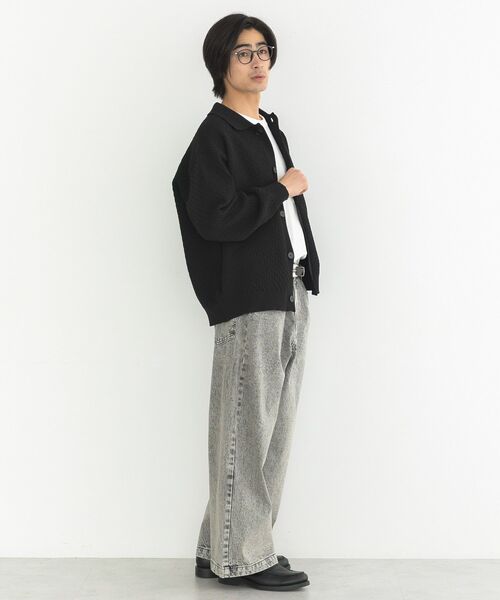 CRAFT STANDARD BOUTIQUE（クラフトスタンダードブティック）の「ハイブリーチケミカル加工デニムワイドパンツ（デニムパンツ・メンズ・ブラック/ライトインディゴブルー・L/M）」の8枚目の写真