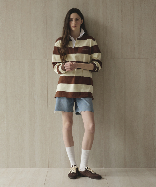 STUDIO&PARC（スタジオアンドパルク）の「Striped Rugby Shirt_Brown（ポロシャツ・レディース・ブラウン・1）」の5枚目の写真