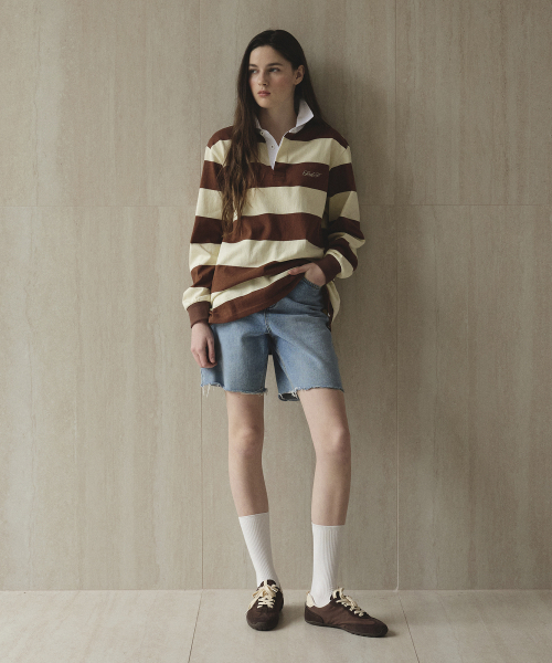 STUDIO&PARC（スタジオアンドパルク）の「Striped Rugby Shirt_Brown（ポロシャツ・レディース・ブラウン・1）」の6枚目の写真
