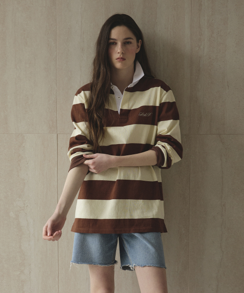 STUDIO&PARC（スタジオアンドパルク）の「Striped Rugby Shirt_Brown（ポロシャツ・レディース・ブラウン・1）」の7枚目の写真