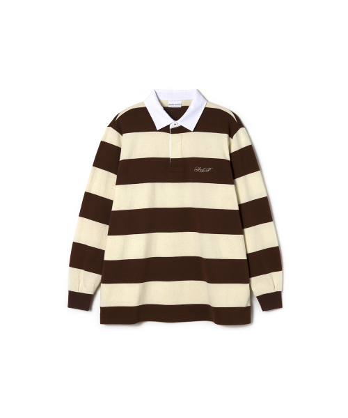 STUDIO&PARC（スタジオアンドパルク）の「Striped Rugby Shirt_Brown（ポロシャツ・レディース・ブラウン・1）」の2枚目の写真