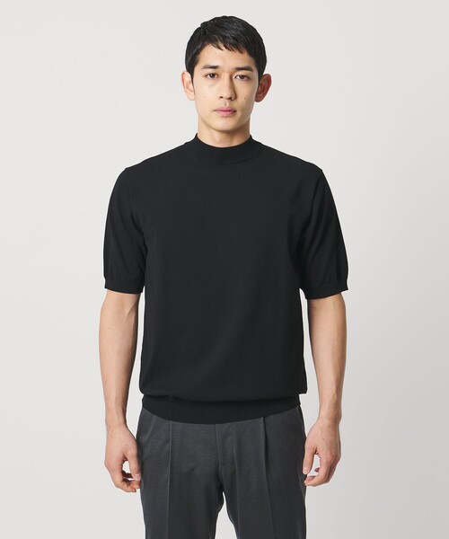 UNITED ARROWS（ユナイテッドアローズ）の「ショートスリーブ モックネック ニットTシャツ UA COZY ウォッシャブル 抗菌防臭（Tシャツ/カットソー・メンズ・ベージュ/ホワイト/ブラック/ネイビー・L/M/XXL/S/XL）」の14枚目の写真