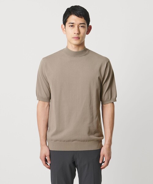 UNITED ARROWS（ユナイテッドアローズ）の「ショートスリーブ モックネック ニットTシャツ UA COZY ウォッシャブル 抗菌防臭（Tシャツ/カットソー・メンズ・ベージュ/ホワイト/ブラック/ネイビー・L/M/XXL/S/XL）」の17枚目の写真