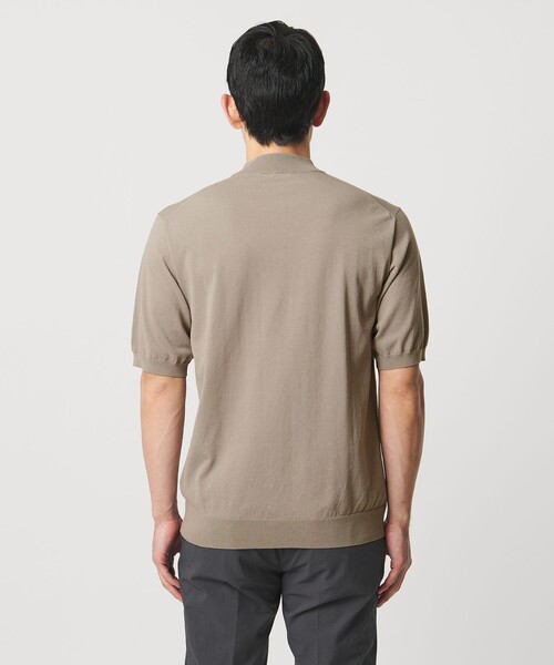 【SHERBET】ショートスリーブ モックネックニット UA COZY ーウォッシャブル・抗菌防臭ー UNITED ARROWS｜ショートスリーブ モックネック ニットTシャツ UA COZY